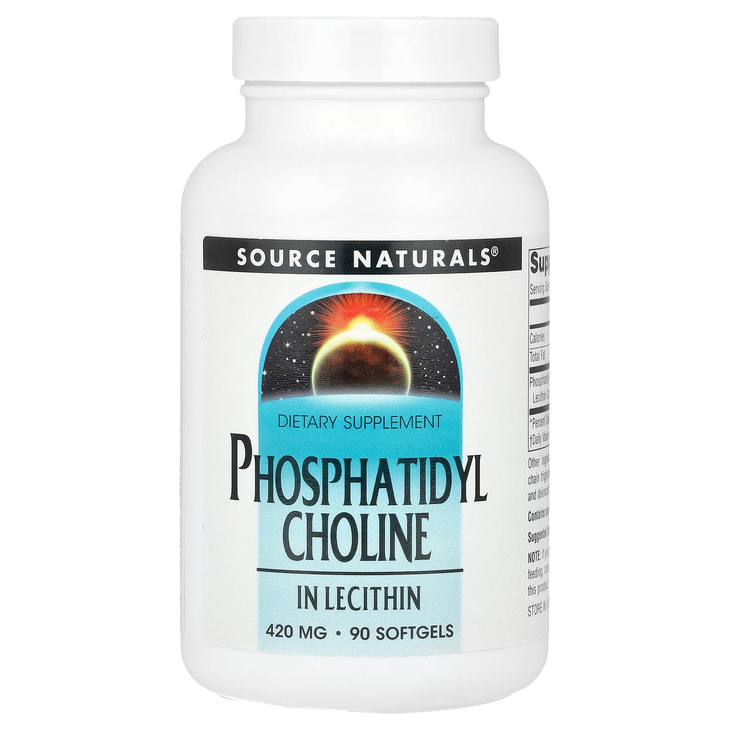 Source Naturals, Phosphatidyl Choline in Lecithin , 420 mg , 90 Softgels