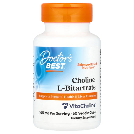 Doctor's Best, Choline L-Bitartrate, 550 mg, 60 Veggie Caps (275 mg Per Capsule)