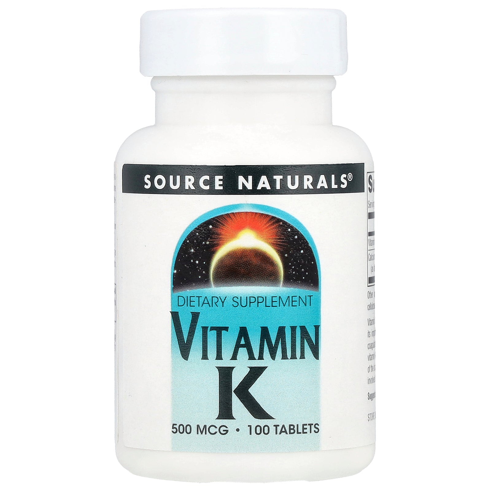 Source Naturals, Vitamin K, 500 mcg, 100 Tablets