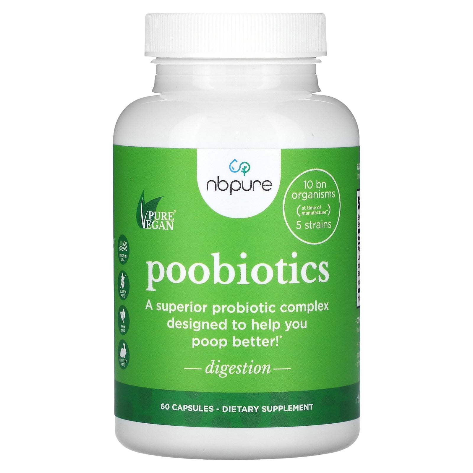 NB Pure, Poobiotics, 60 Capsules