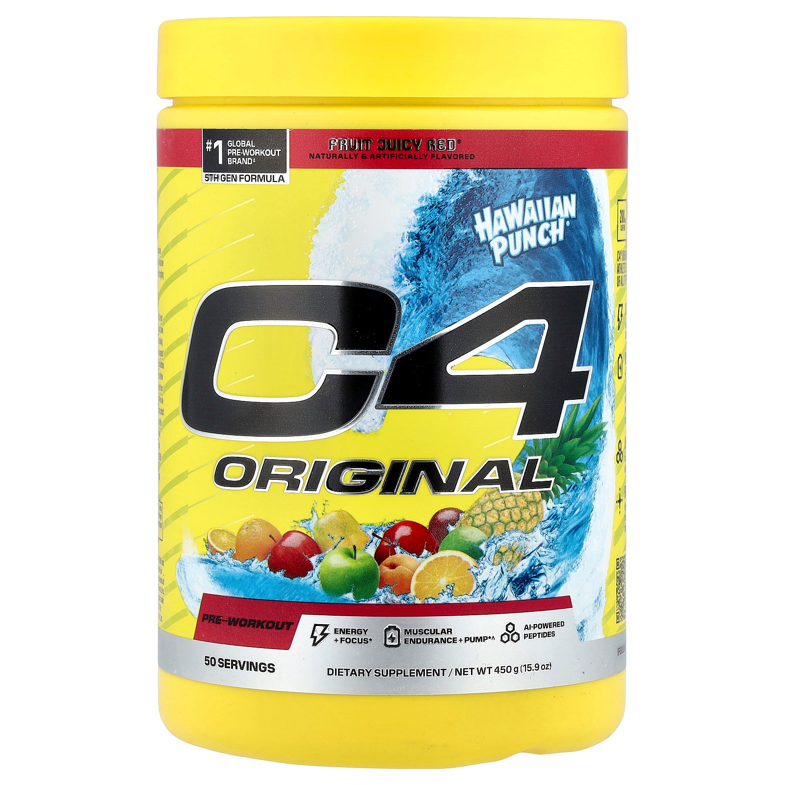 C4 / Cellucor, C4® Original, Pre-Workout, Hawaiian Punch® Fruit Juicy Red™, 15.9 oz (450 g)