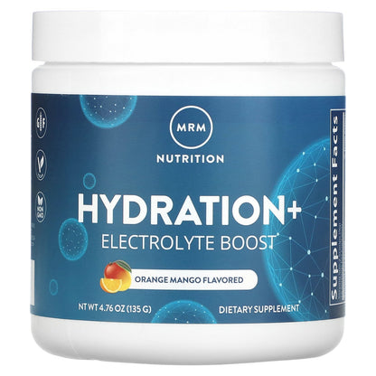 MRM Nutrition, Hydration+ Electrolyte Boost, Orange Mango, 4.67 oz (135 g)