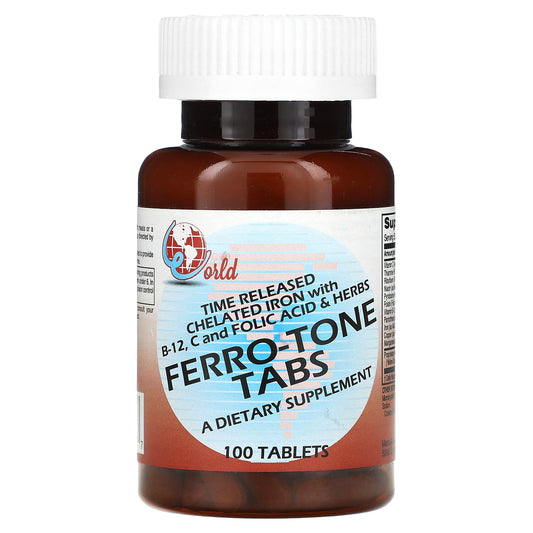 World Organic, Ferro-Tone Tabs, 100 Tablets