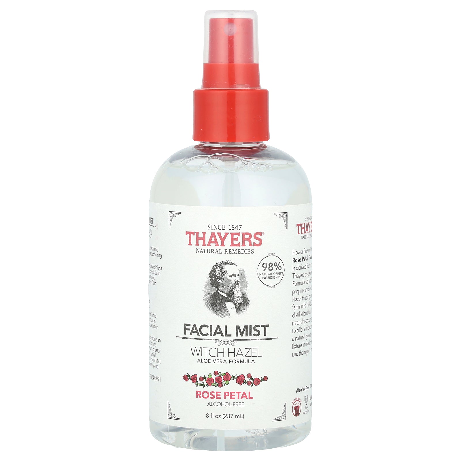 Thayers, Witch Hazel Facial Mist, Alcohol-Free, Rose Petal, 8 fl oz (237 ml)