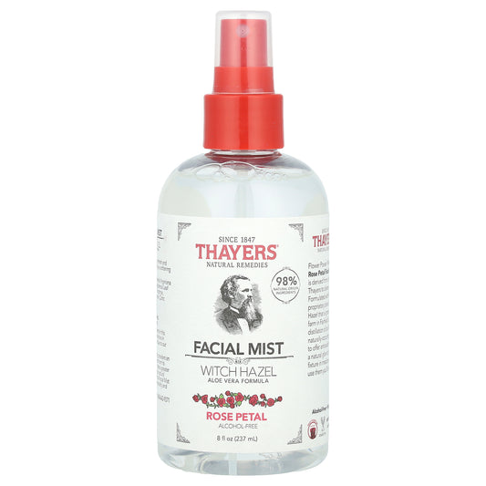 Thayers, Witch Hazel Facial Mist, Alcohol-Free, Rose Petal, 8 fl oz (237 ml)