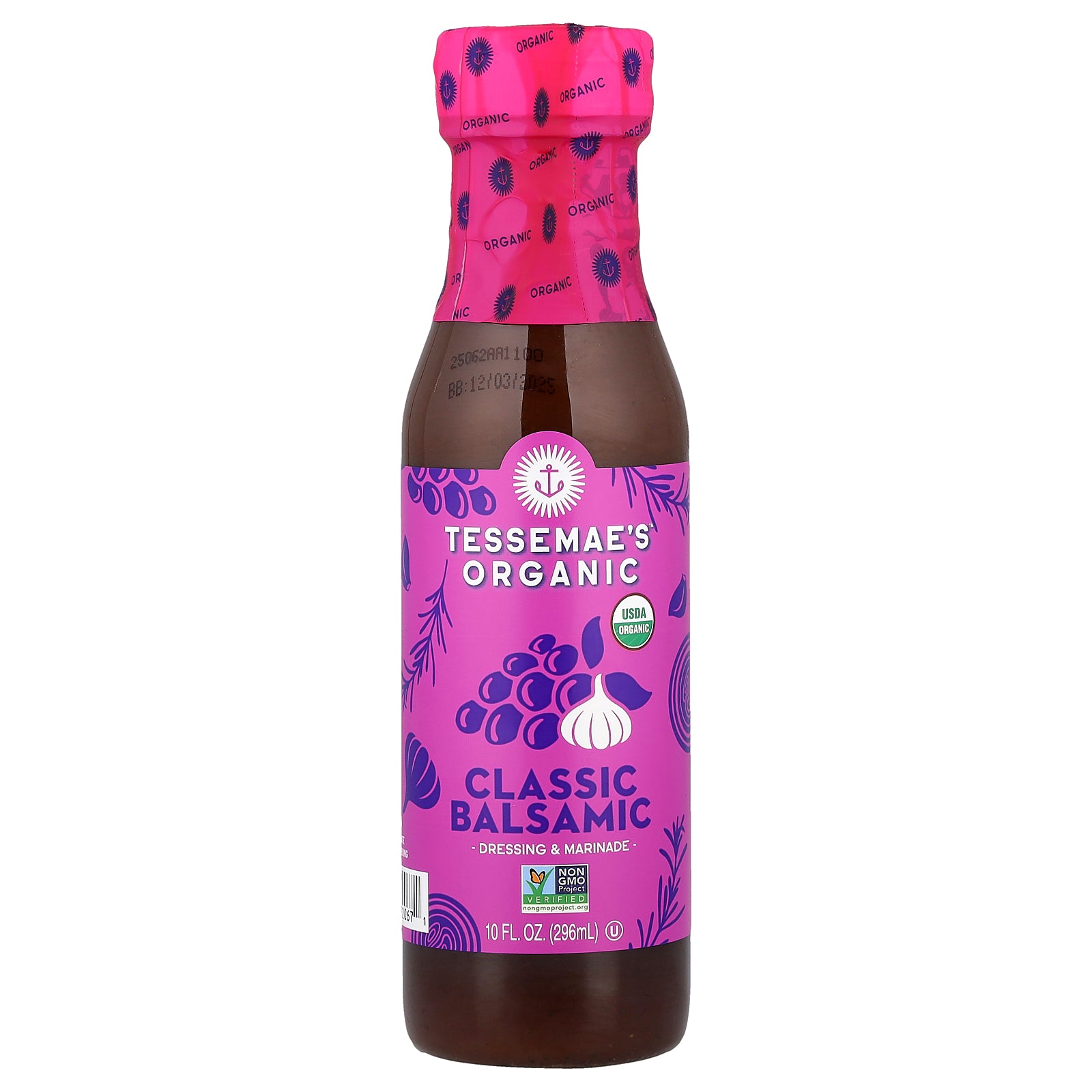 Tessemae's, Organic Dressing & Marinade, Classic Balsamic, 10 fl oz (296 ml)