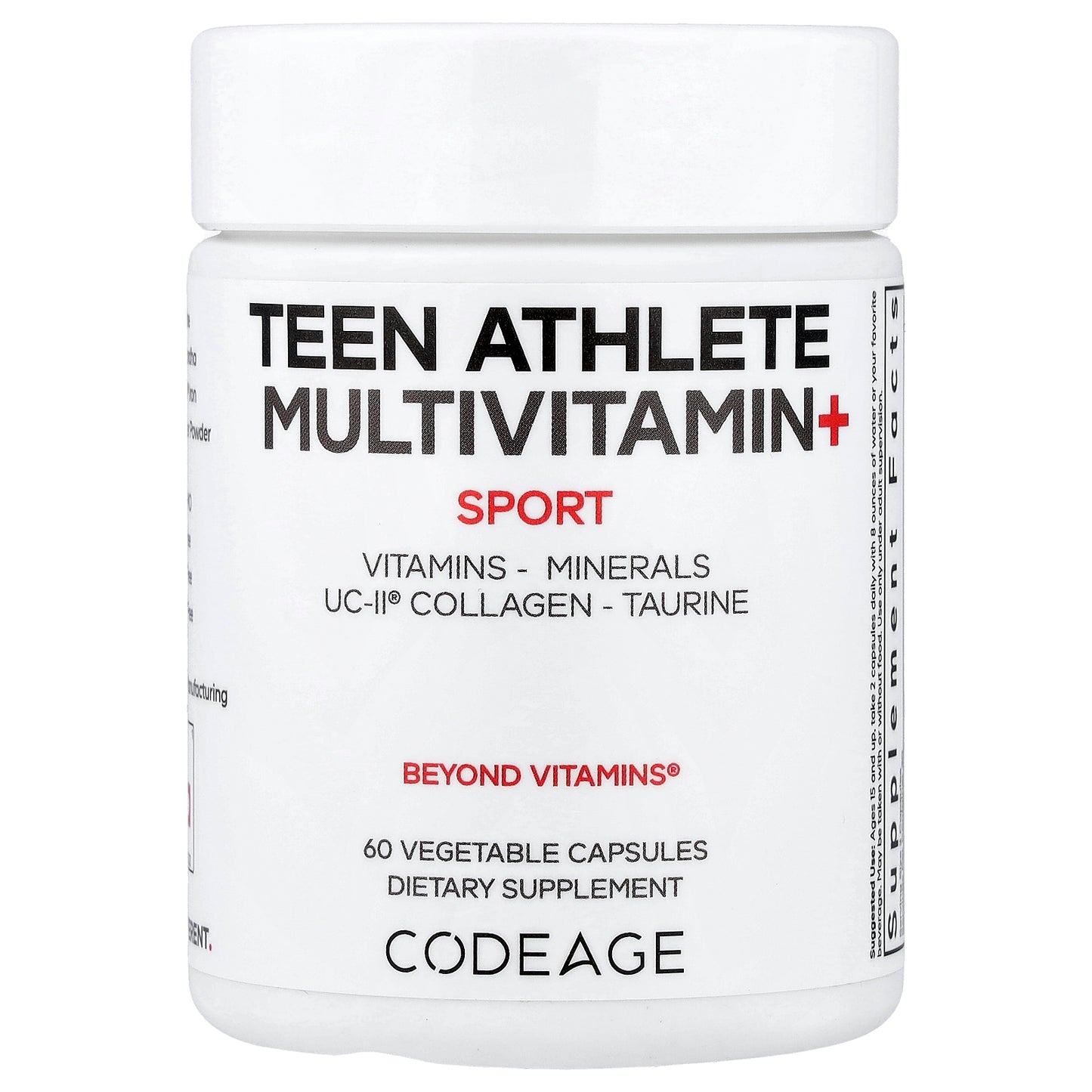 Codeage, Sport, Teen Athlete Multivitamin+, 60 Vegetable Capsules