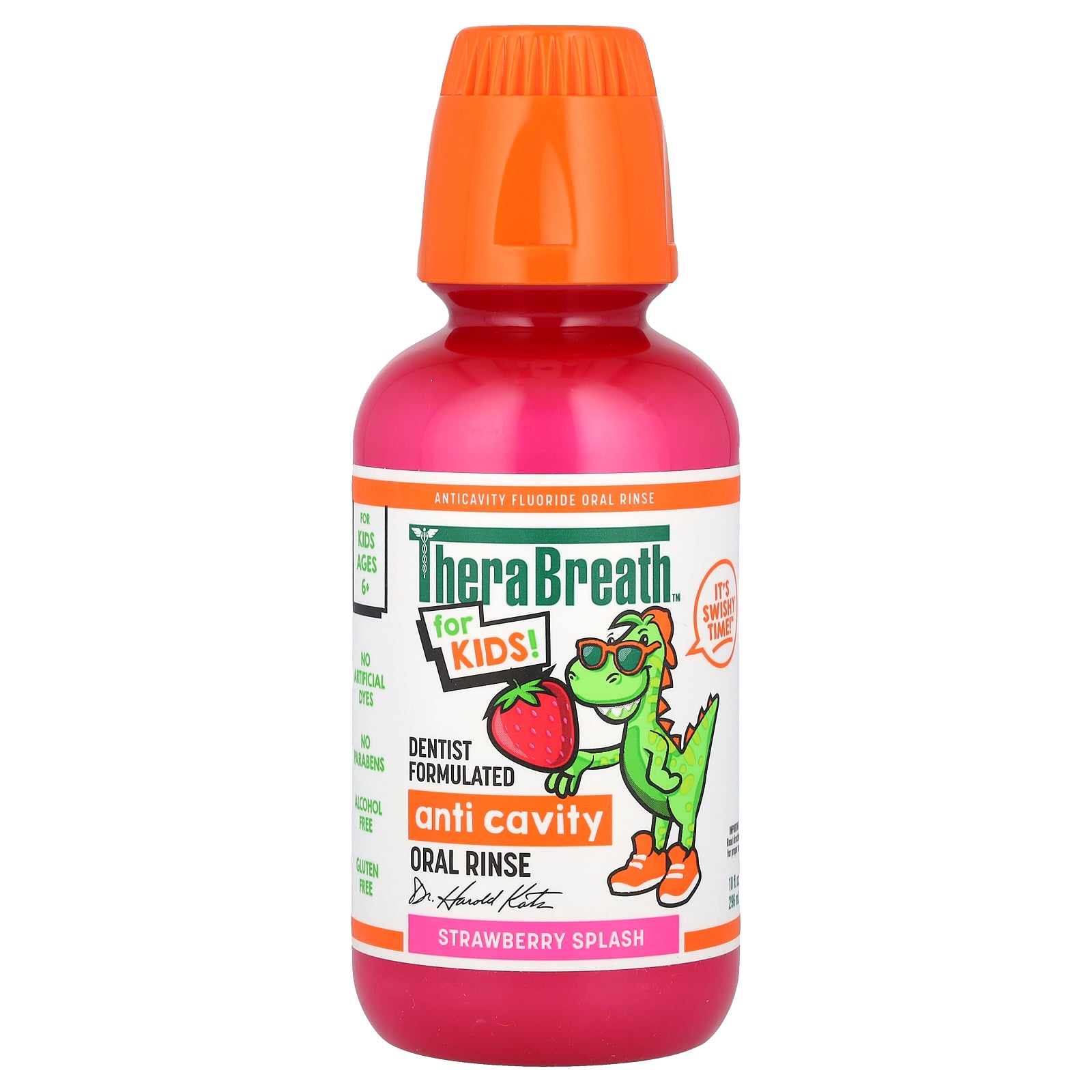 TheraBreath, For Kids! Anti Cavity Oral Rinse, Ages 6+, Strawberry Splash, 10 fl oz (296 ml)