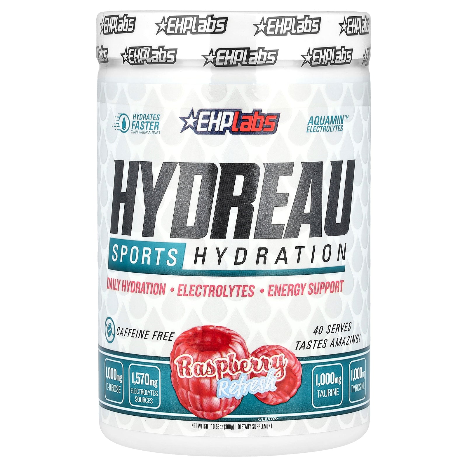 EHPlabs, Hydreau Sports Hydration, Raspberry Refresh, 10.58 oz (300 g)