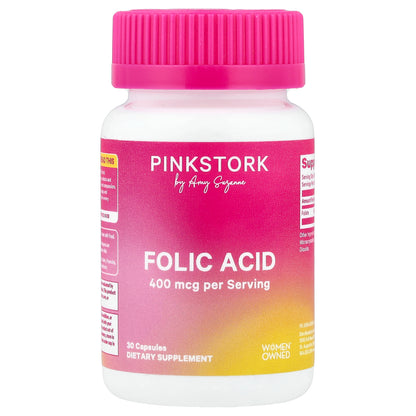 Pink Stork, Folic Acid, 400 mcg, 30 Capsules