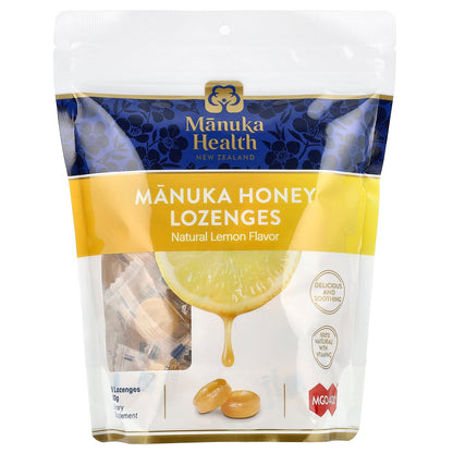 Manuka Health, Manuka Honey Lozenges, Natural Lemon, MGO 400+, 58 Lozenges
