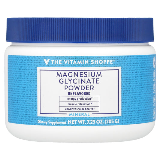 The Vitamin Shoppe, Magnesium Glycinate Powder, Unflavored, 7.23 oz (205 g)