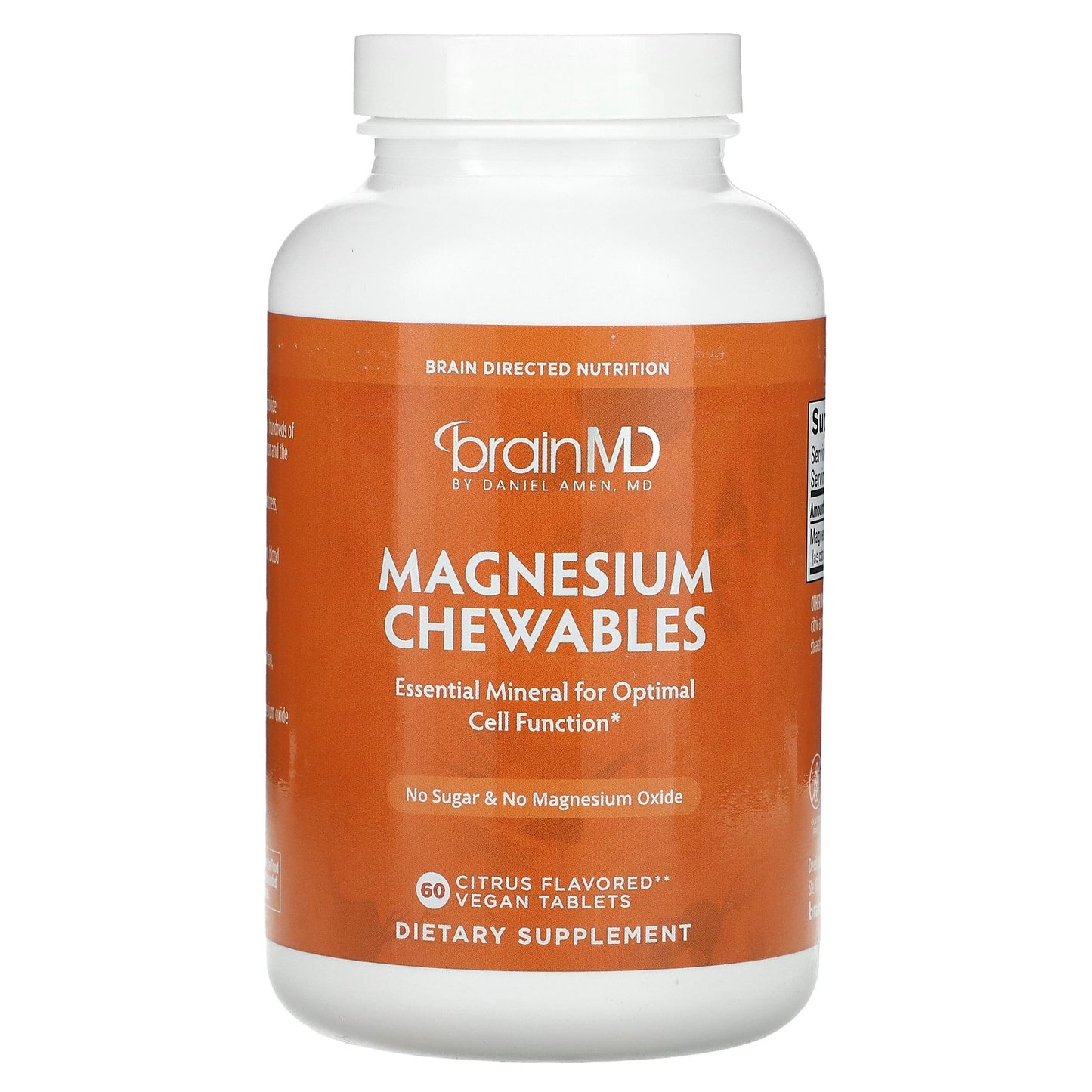 BrainMD, Magnesium Chewables, Citrus, 150 mg , 60 Vegan Tablets