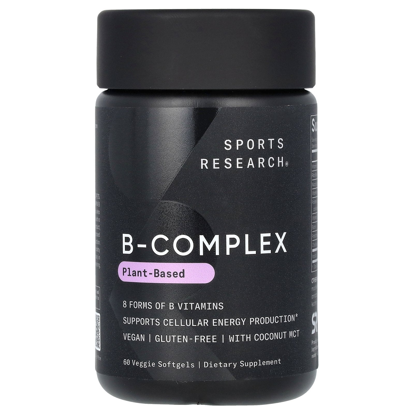 Sports Research, B-Complex, Plant-Based, 60 Veggie Softgels