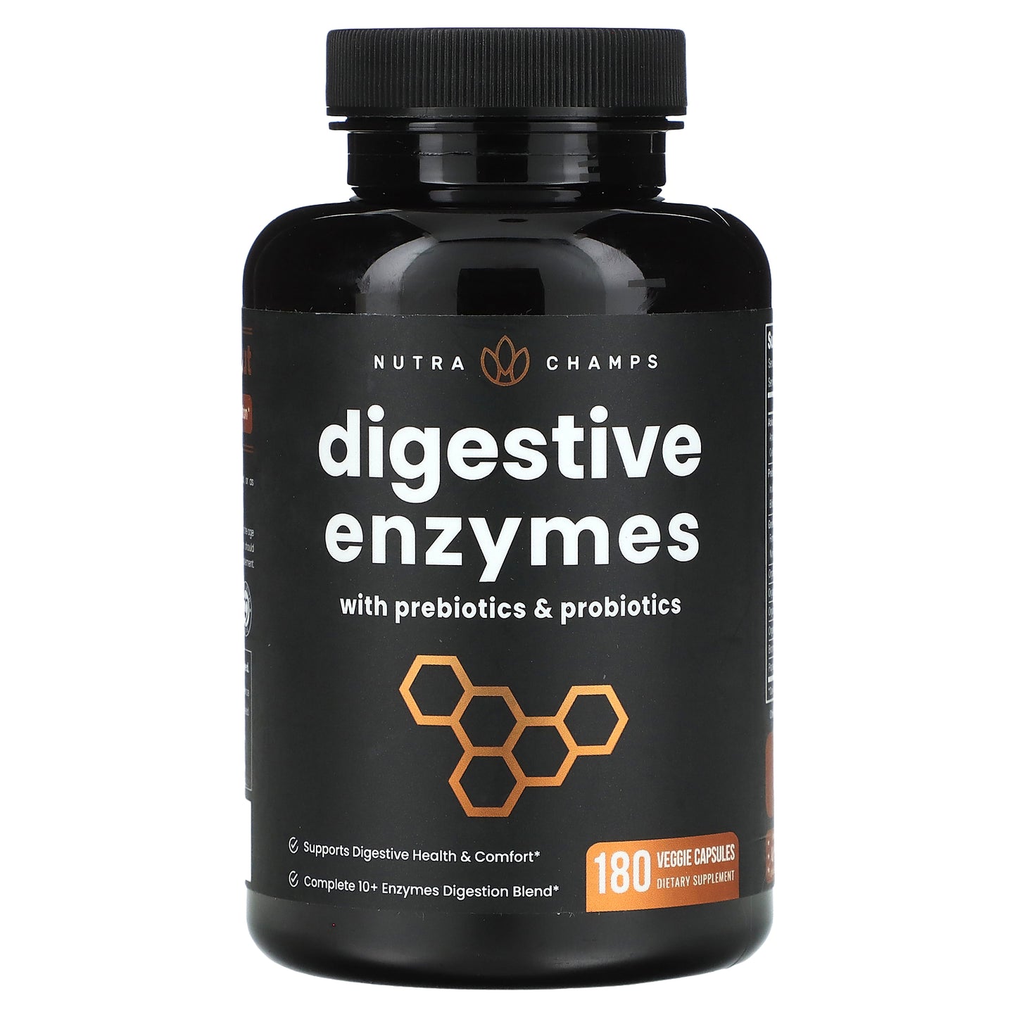 NutraChamps, Digestive Enzymes with Prebiotics & Probiotics, 180 Veggie Capsules