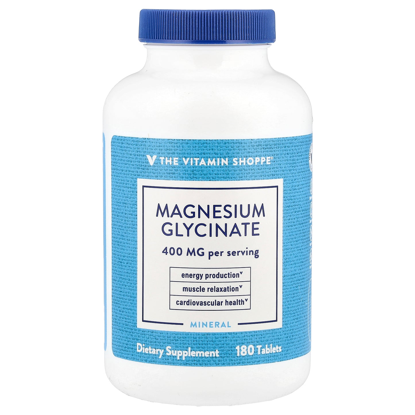 The Vitamin Shoppe, Magnesium Glycinate, 400 mg, 180 Tablets (200 mg Per Tablet)