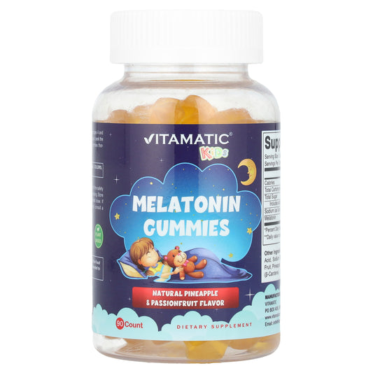 Vitamatic, Kids, Melatonin Gummies, Pineapple & Passionfruit, 90 Count