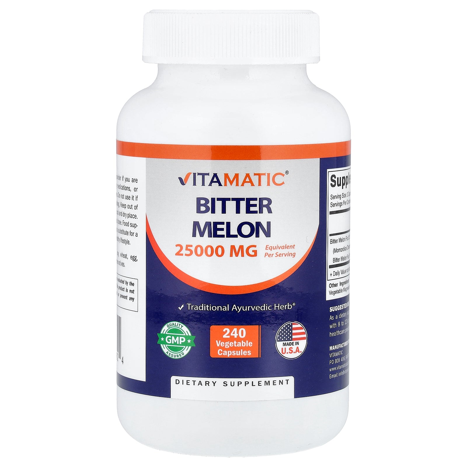 Vitamatic, Bitter Melon, 240 Vegetable Capsules (500 mg per Capsule)