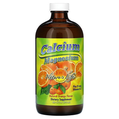 Nature's Life, Calcium and Magnesium, Natural Orange, 16 fl oz (474 ml)