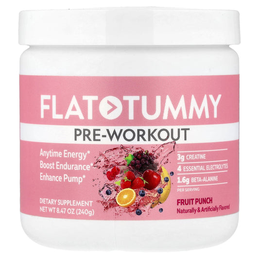 Flat Tummy, Pre-Workout, Fruit Punch, 8.47 oz (240 g)