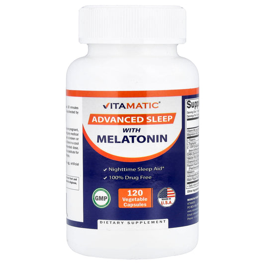 Vitamatic, Advanced Sleep with Melatonin, 120 Vegetable Capsules