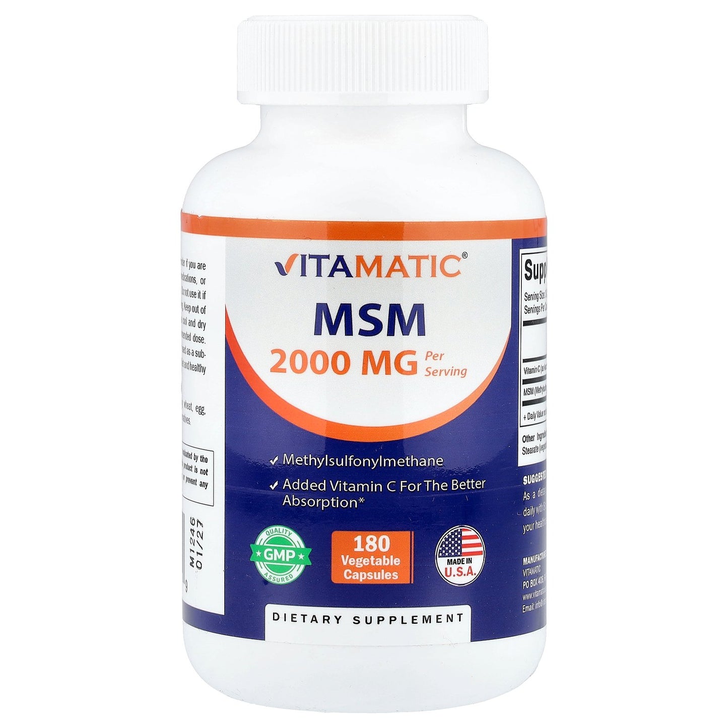 Vitamatic, MSM, 180 Vegetable Capsules
