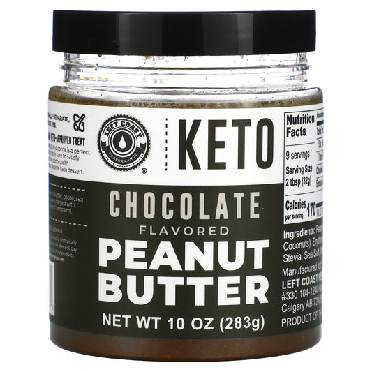 Left Coast Performance, Keto, Chocolate Flavored Peanut Butter, 10 oz (283 g)