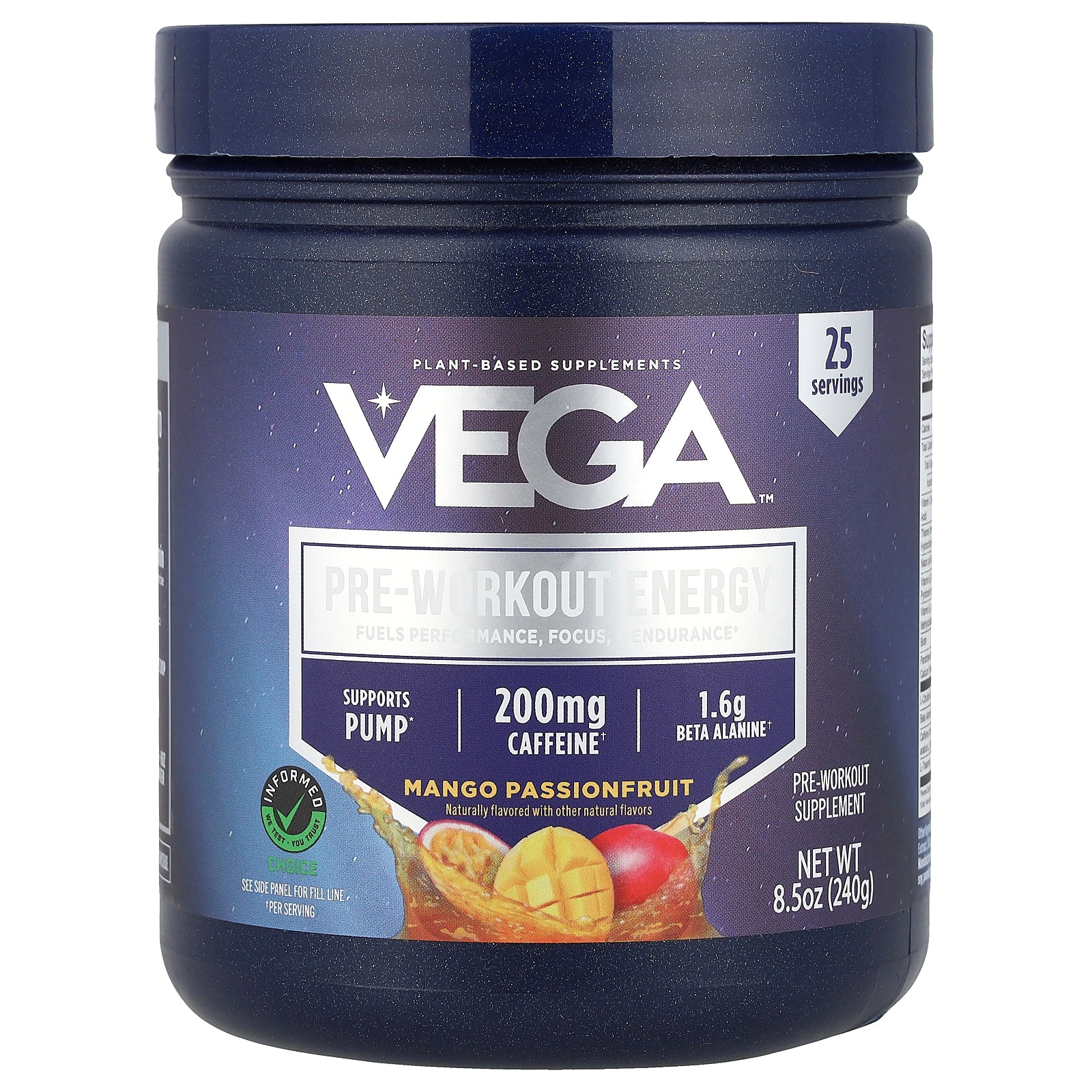 Vega, Pre-Workout Energy, Mango Passionfruit, 8.5 oz (240 g)