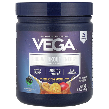 Vega, Pre-Workout Energy, Mango Passionfruit, 8.5 oz (240 g)