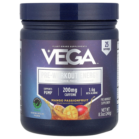 Vega, Pre-Workout Energy, Mango Passionfruit, 8.5 oz (240 g)