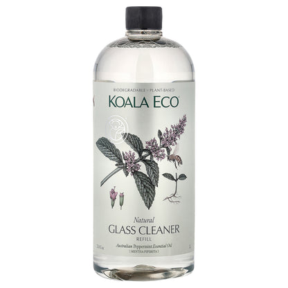 Koala Eco, Natural Glass Cleaner, Refill, Australian Peppermint Essential Oil, 33.8 fl oz (1 l)