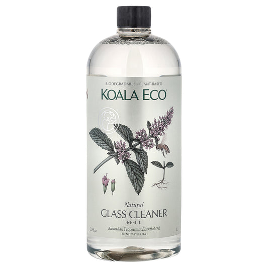 Koala Eco, Natural Glass Cleaner, Refill, Australian Peppermint Essential Oil, 33.8 fl oz (1 l)