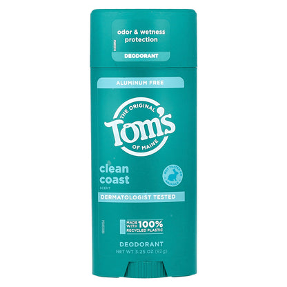 Tom's of Maine, Aluminum Free Deodorant, Clean Coast, 3.25 oz (92 g)