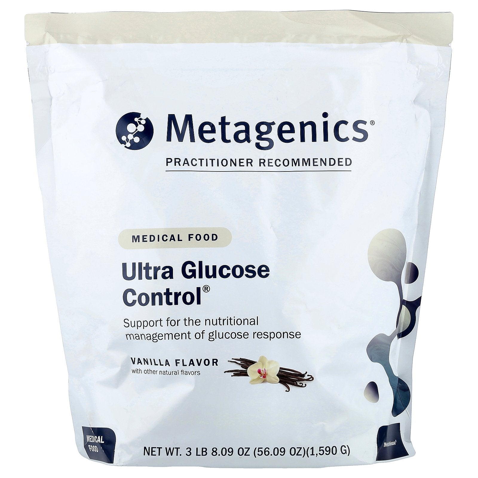 Metagenics, Ultra Glucose Control, Medical Food, Vanilla, 3 lbs (8.09 oz)