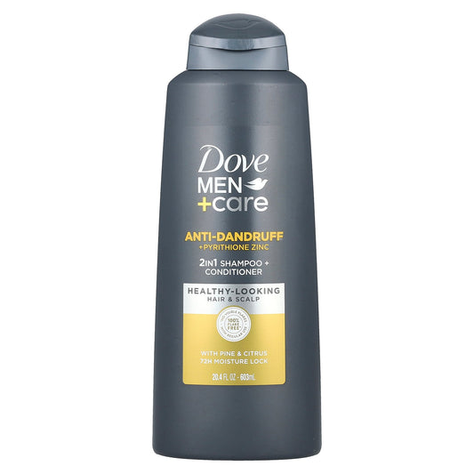 Dove, Men + Care, Anti-Dandruff 2-In-1 Shampoo + Conditioner, Pine & Citrus, 20.4 fl oz (603 ml)