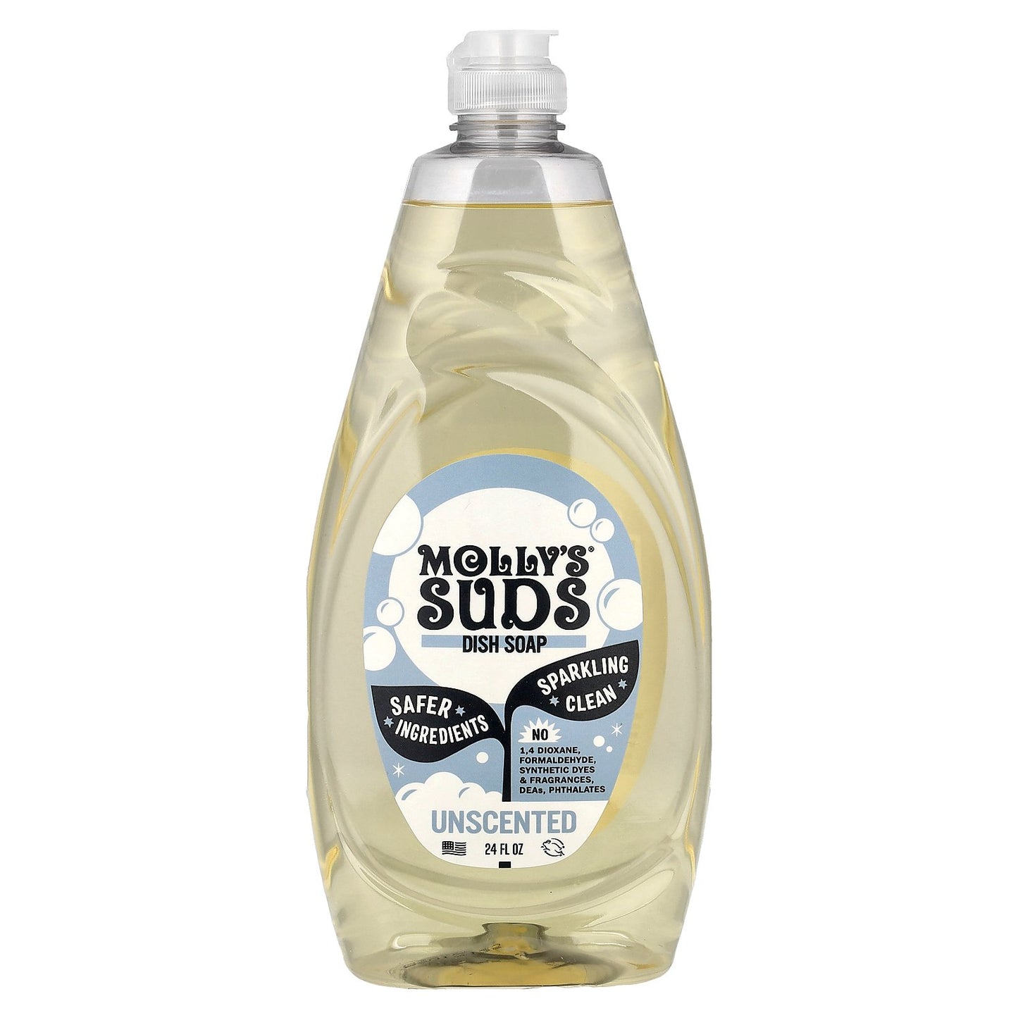 Molly's Suds, Dish Soap, Unscented, 24 fl oz