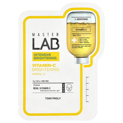 TonyMoly, Master Lab, Vitamin-C Brightening Beauty Mask, 1 Sheet, 0.67 oz (19 g)