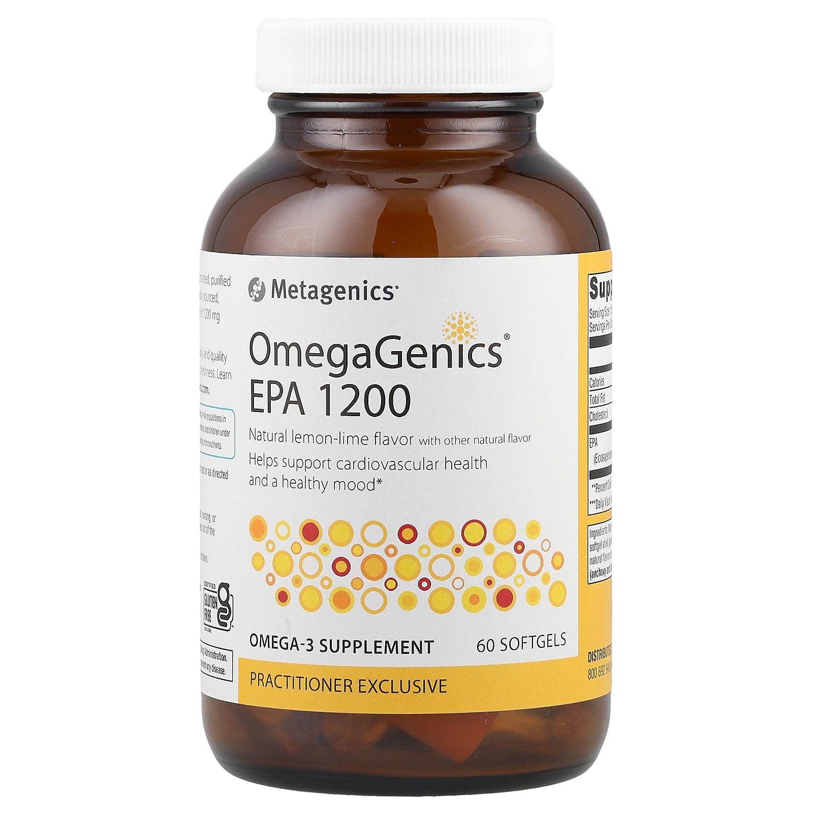 Metagenics, OmegaGenics®, EPA 1200, Natural Lemon-Lime, 1,200 mg, 60 Softgels