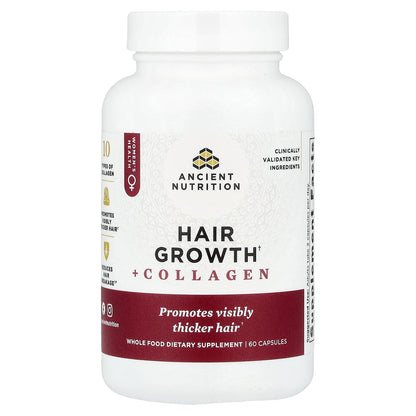 Ancient Nutrition, Hair Growth + Collagen, 60 Capsules