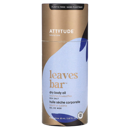 ATTITUDE, Leaves Bar, Dry Body Oil, Sea Salt, 2.87 fl oz (85 ml)