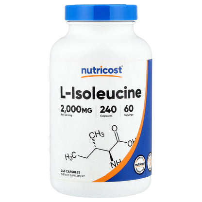 Nutricost, L-Isoleucine, 240 Capsules (500 mg per Capsule)