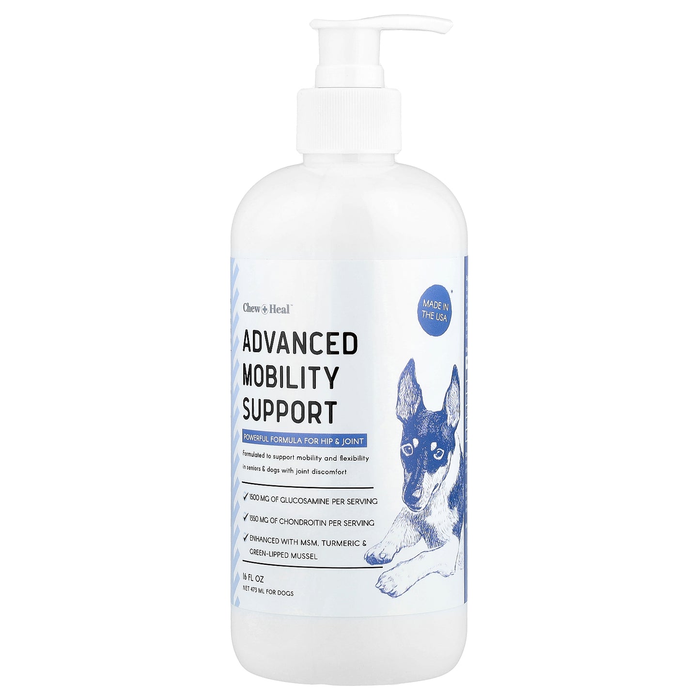 Chew + Heal, Advanced Mobility Support, For Dogs, 16 fl oz (473 ml)