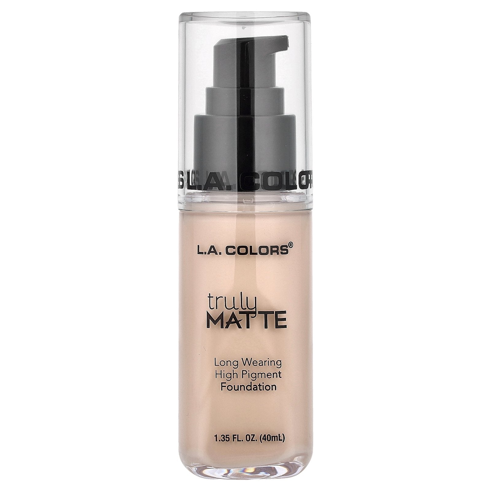 L.A. Colors, Truly Matte Foundation, CLM351 Porcelain, 1.35 fl oz (40 ml)