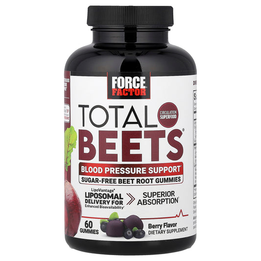 Force Factor, Total Beets® Gummies, Blood Pressure Support, Berry, 60 Gummies