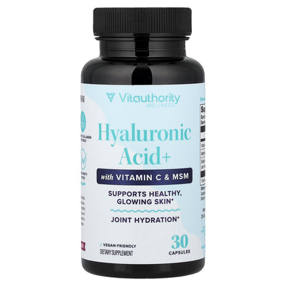 Vitauthority, Hyaluronic Acid+ with Vitamin C & MSM, 30 Capsules