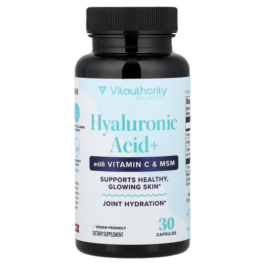 Vitauthority, Hyaluronic Acid+ with Vitamin C & MSM, 30 Capsules
