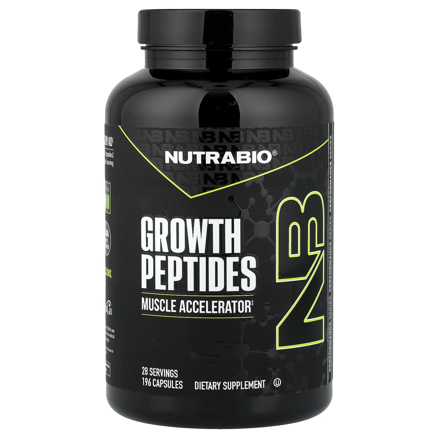 NutraBio, Growth Peptides, 196 Capsules