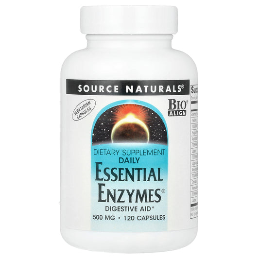 Source Naturals, Daily Essential Enzymes®, 500 mg, 120 Vegetarian Capsules