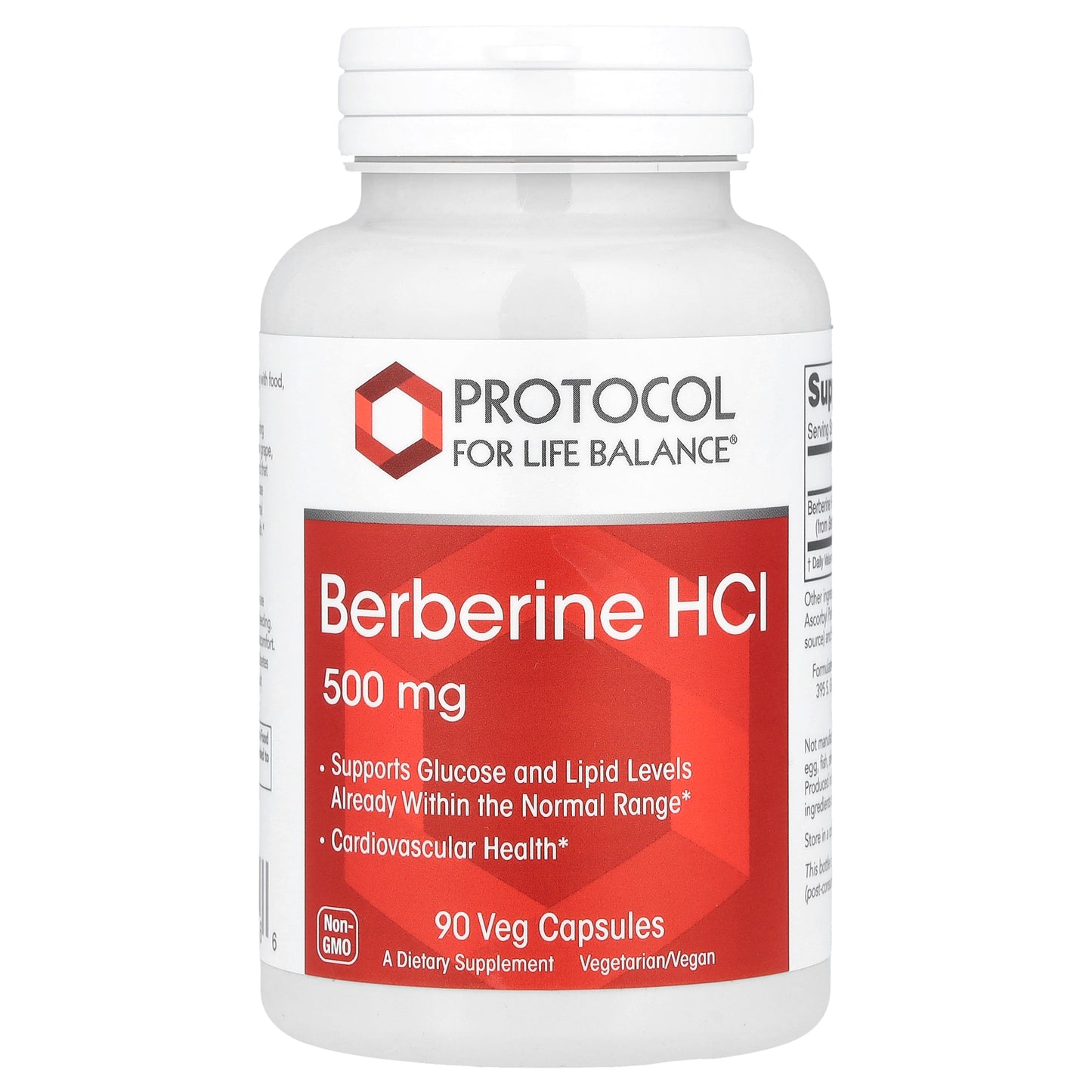 Protocol for Life Balance, Berberine HCl, 500 mg, 90 Veg Capsules