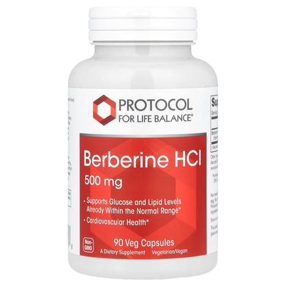 Protocol for Life Balance, Berberine HCl, 500 mg, 90 Veg Capsules